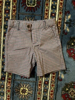 Janie and Jack Red, Blue & White Checkered Boys Shorts